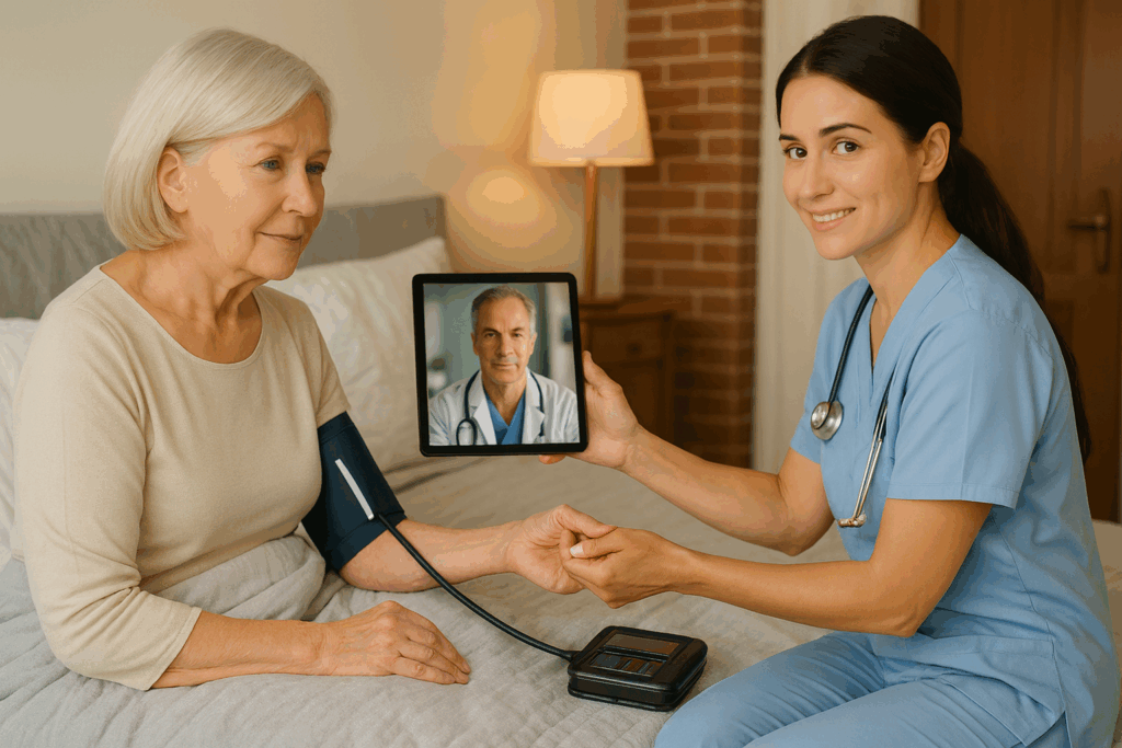 Assistierte Telemedizin - Virtuelles Krankenhaus Telemedizinische Versorgung zuhause